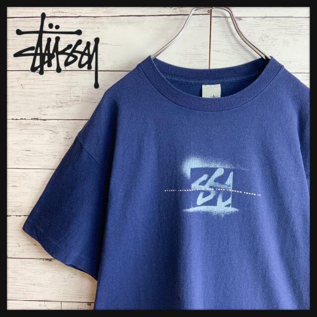 【90s USA製】ステューシー シングルステッチ センターロゴ入り半袖Tシャツ