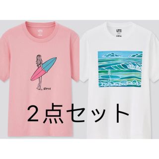 ユニクロ(UNIQLO)のユニクロ Tシャツ2点セットヘザーブラウンUNIQLO UTコラボ(Tシャツ/カットソー(半袖/袖なし))