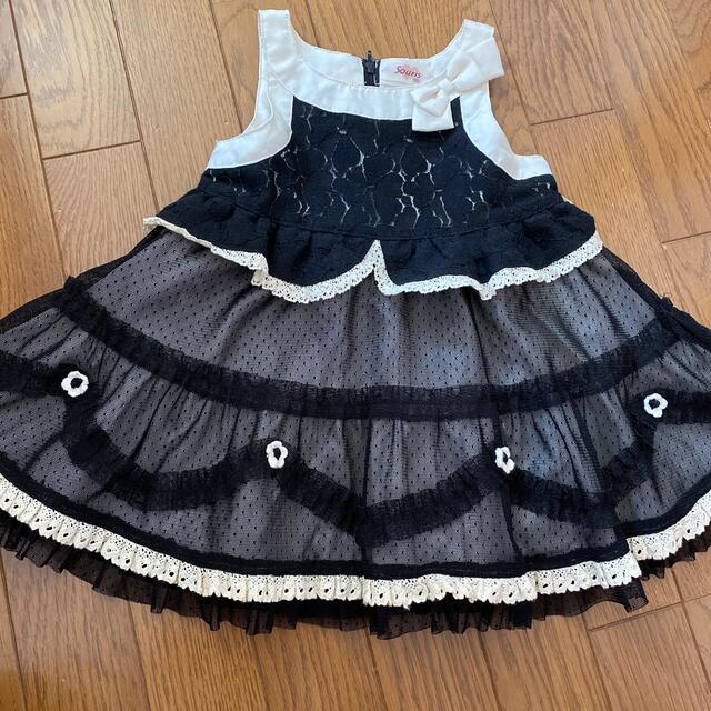 Souris(スーリー)の[1度使用]  souris   ワンピースドレス90cm キッズ/ベビー/マタニティのキッズ服女の子用(90cm~)(ワンピース)の商品写真