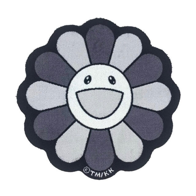 Flower Floor Mat / Black × White　お花マット