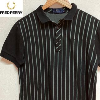 フレッドペリー(FRED PERRY)の【複数割】フレッドペリー　FRED PERRY ポロシャツ　黒緑ストライプ　M(ポロシャツ)