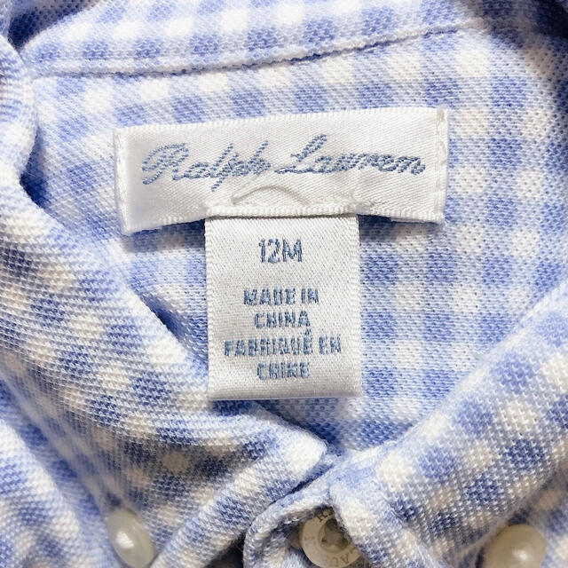 Ralph Lauren(ラルフローレン)のラルフローレン　ロンパース　ショート丈　ギンガムチェック　12M キッズ/ベビー/マタニティのベビー服(~85cm)(ロンパース)の商品写真