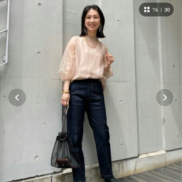 Ameri VINTAGE(アメリヴィンテージ)の新品タグつき アメリヴィンテージ AIRLY SHEER BLOUSE レディースのトップス(カットソー(長袖/七分))の商品写真