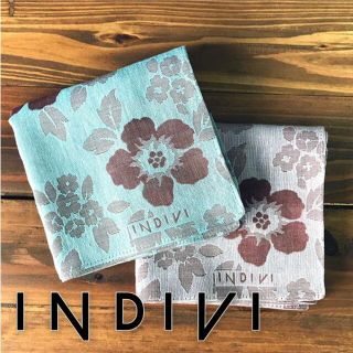 インディヴィ(INDIVI)の2枚セット ハンカチ INDIVI インディビ ガーゼ ジャガード 新品(ハンカチ)