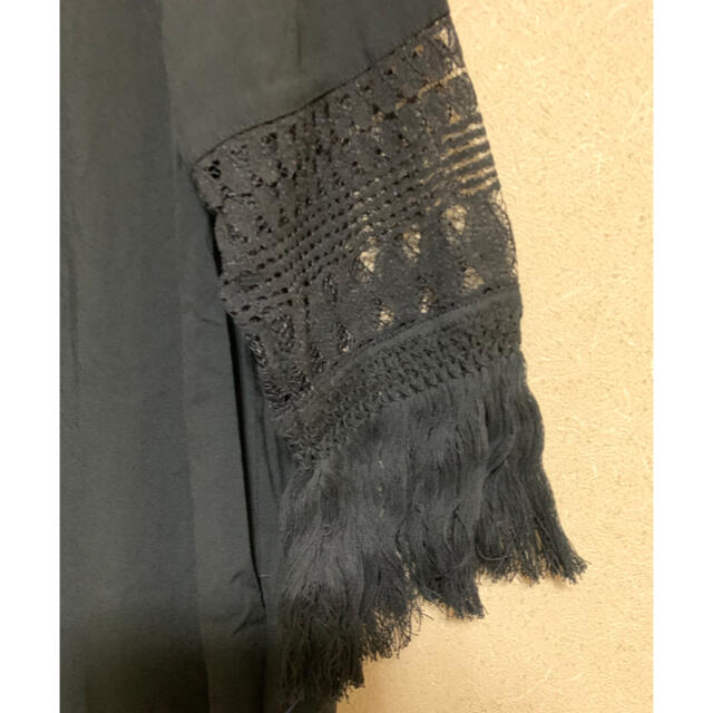 AZUL by moussy(アズールバイマウジー)のアズール　AZUL  ロングカーディガン　羽織り　黒（新品未使用） レディースのトップス(カーディガン)の商品写真