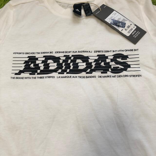 adidas(アディダス)のアディダス　白　キッズ　Tシャツ　130 新品 キッズ/ベビー/マタニティのキッズ服男の子用(90cm~)(Tシャツ/カットソー)の商品写真