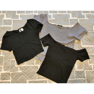 エイチアンドエム(H&M)の美品✨ショート丈トップス3点SET❣️(Tシャツ(半袖/袖なし))