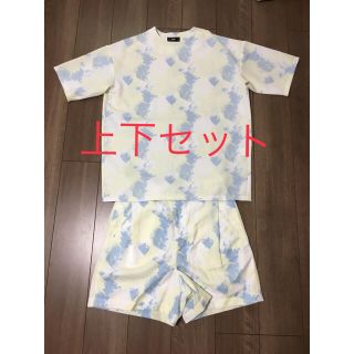 ハレ(HARE)の美品 HARE セットアップ 上下セット イエロー(Tシャツ/カットソー(半袖/袖なし))