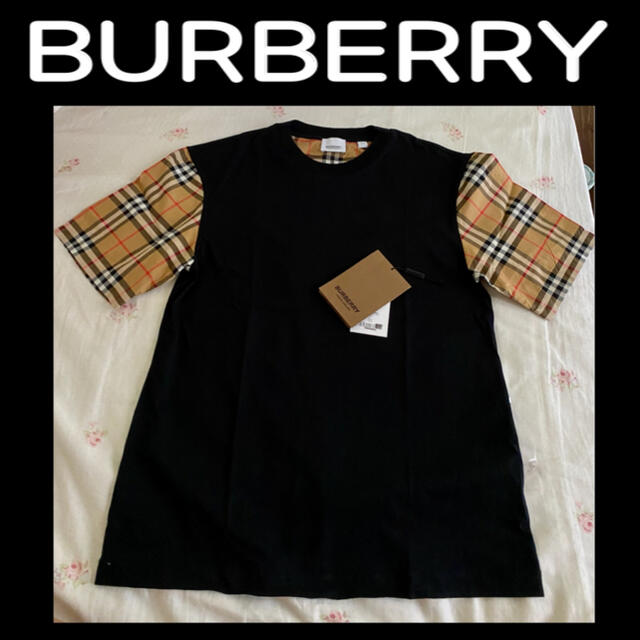 BURBERRY(バーバリー)のBurberryバーバリーチェック袖コットンTシャツ ユニセックス レディースのトップス(その他)の商品写真