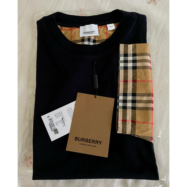 BURBERRY(バーバリー)のBurberryバーバリーチェック袖コットンTシャツ ユニセックス レディースのトップス(その他)の商品写真