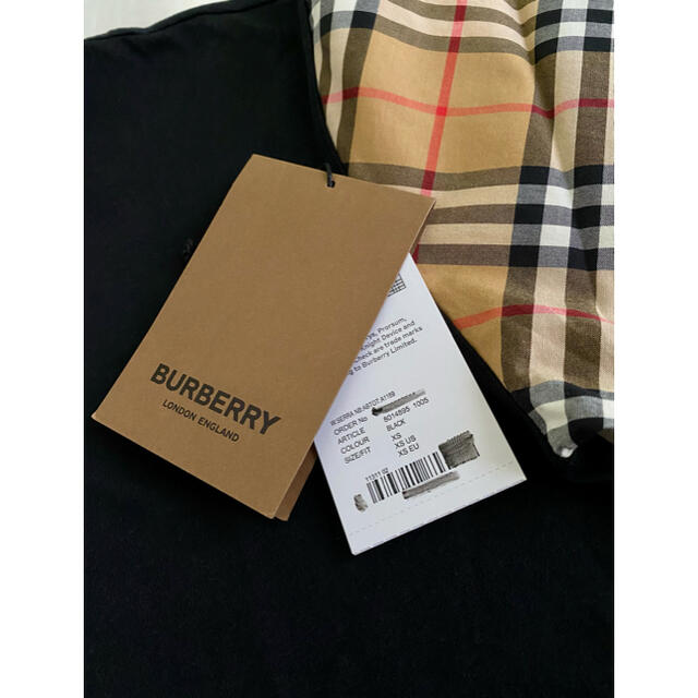 BURBERRY(バーバリー)のBurberryバーバリーチェック袖コットンTシャツ ユニセックス レディースのトップス(その他)の商品写真