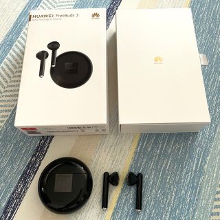 ファーウェイ(HUAWEI)の【美品】HUAWEI FreeBuds 3 ブラック ワイヤレスイヤホン(ヘッドフォン/イヤフォン)