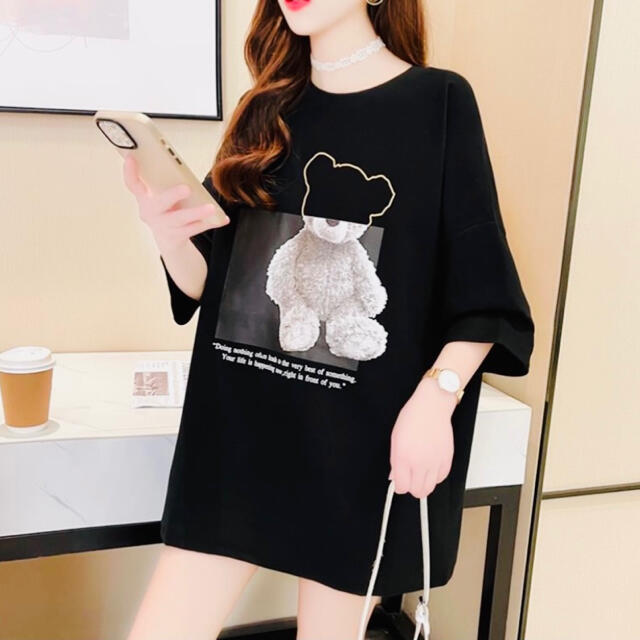 新品韓国　トップス　半袖ティシャツ　クマTシャツ