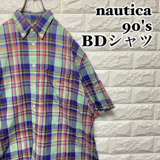 ノーティカ(NAUTICA)の【nautica】BDシャツ 半袖 チェック柄 刺繍ロゴ ノーティカ(シャツ)