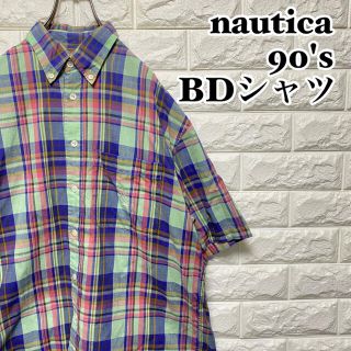 ノーティカ(NAUTICA)の【nautica】BDシャツ 半袖 チェック柄 刺繍ロゴ ノーティカ(シャツ)