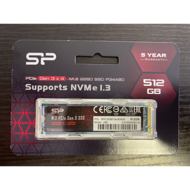 【値下げ可】シリコンパワー M.2 SSD 512GB最大2300MBsTBW