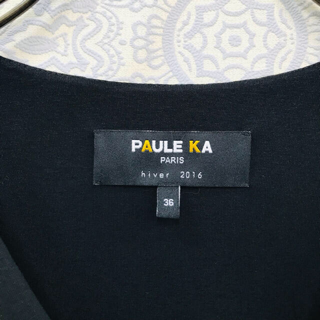 ポールカ リボンデザイン ワンピース 36 黒×白 PAULE KA - www 