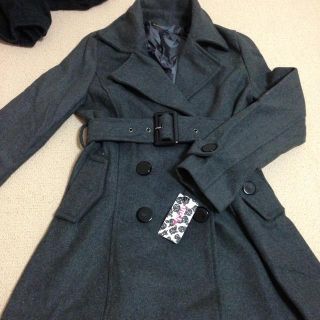 新品  冬コート グレー(トレンチコート)