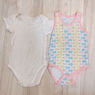 ユニクロ(UNIQLO)のユニクロ ベビー メッシュ ロンパース 80 90 女の子 2枚セット(肌着/下着)