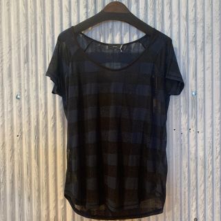 ディーゼル(DIESEL)の新品 DIESEL シースルー Tシャツ 青チェック 定価8800円 夏 お洒落(Tシャツ/カットソー(半袖/袖なし))