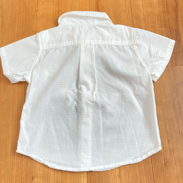 　美品　白 シャツ 100 男の子 キッズ/ベビー/マタニティのキッズ服男の子用(90cm~)(Tシャツ/カットソー)の商品写真