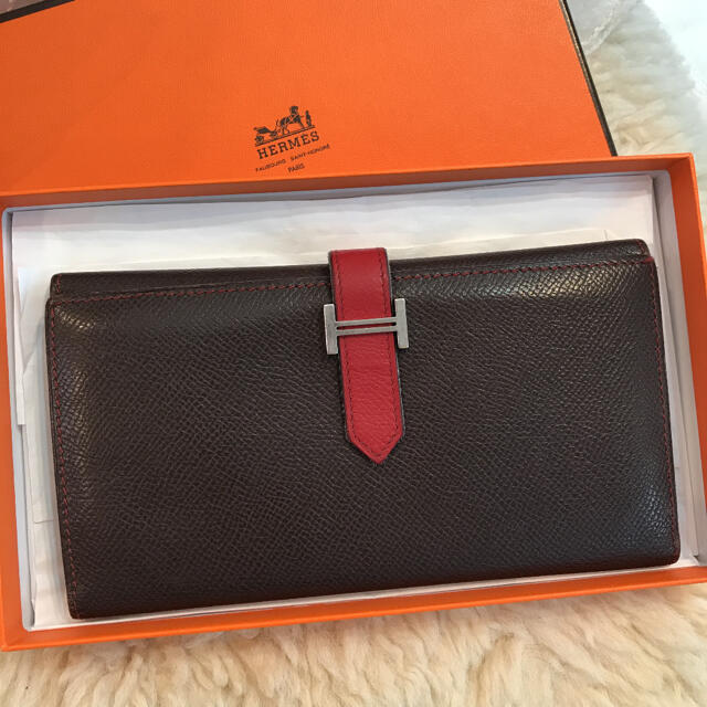 【美品】HERMES エルメス　ベアン　長財布　三つ折り財布