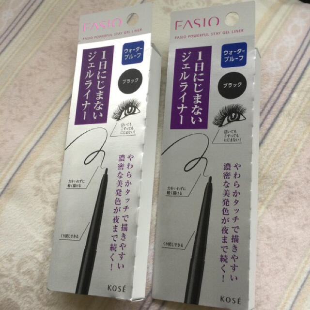 Fasio(ファシオ)のファシオ　KOSE パワフルジェルライナーブラック2本 コスメ/美容のベースメイク/化粧品(アイライナー)の商品写真