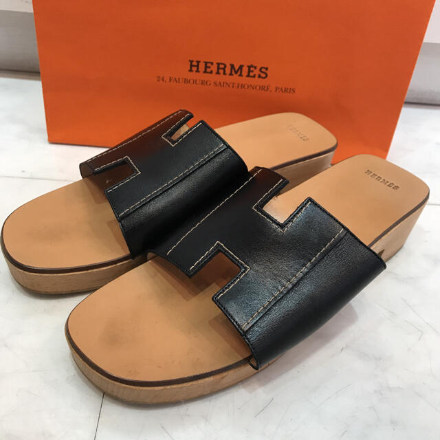 HERMES エルメス ケブラール Hモチーフ サンダル 約23.5cm