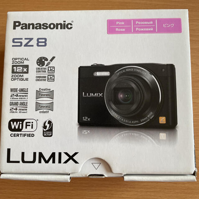 Panasonic(パナソニック)のPanasonic LUMIX SZ DMC-SZ8-P SDカード(8G)付き スマホ/家電/カメラのカメラ(コンパクトデジタルカメラ)の商品写真