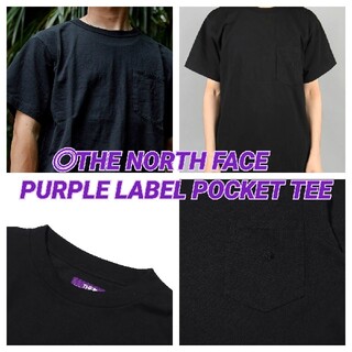 ザノースフェイス(THE NORTH FACE)の◎THE NORTH FACE PURPLE LABEL ポケット T 黒 L(Tシャツ/カットソー(半袖/袖なし))