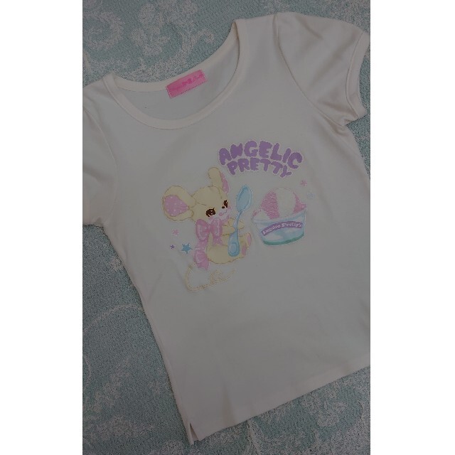 Angelic Pretty(アンジェリックプリティー)のAngelic Pretty 子ねずみジェリー Tシャツ シロ レディースのトップス(Tシャツ(半袖/袖なし))の商品写真