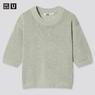 ユニクロ(UNIQLO)の【お値下げ】コットンブレンドクルーネックセーター (カットソー(半袖/袖なし))