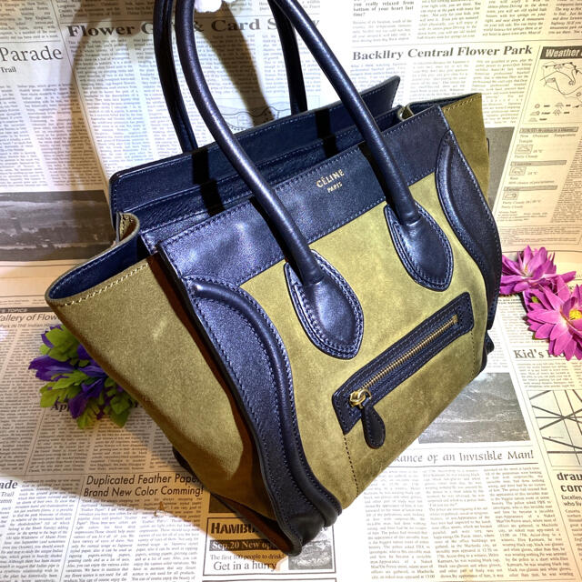 美品✨CELINE ラゲージ マイクロ ショッパー 本革 スウェード 黒