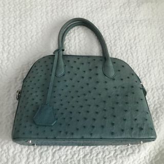 ハンドバック　皮　オーストリッチ風　ショルダーバック(ハンドバッグ)