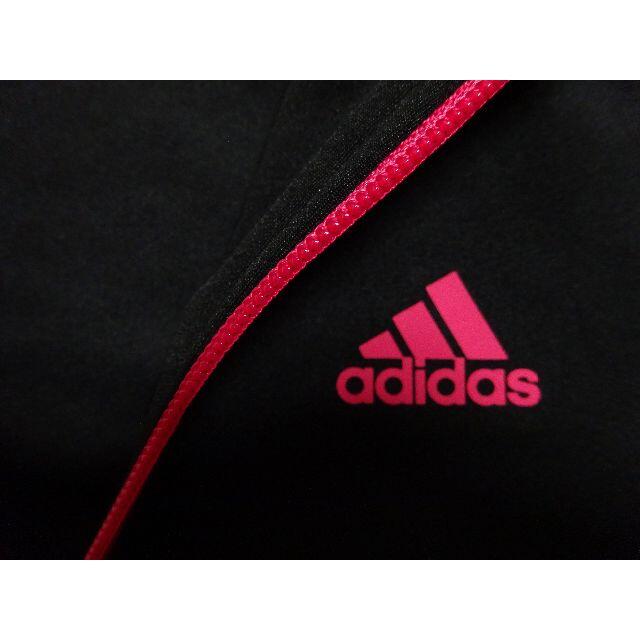 adidas(アディダス)の新品 限定特価!! 150 アディダスガールズ 快適素材ジャージ上下 黒/ピンク キッズ/ベビー/マタニティのキッズ服女の子用(90cm~)(その他)の商品写真