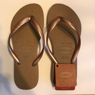 ハワイアナス(havaianas)のhavaianas ハワイアナス　ビーチサンダル　ローズゴールド　33-34(ビーチサンダル)