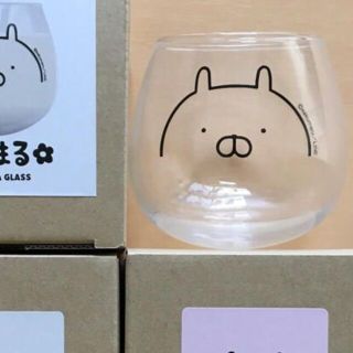 ☆新品未使用箱入 うさまる ゆらゆらグラス 目鼻ノーマル＆輪郭の２種 ...