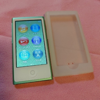 アイポッド(iPod)のapple ipod nano 16GB グリーン MD478J A1446(ポータブルプレーヤー)