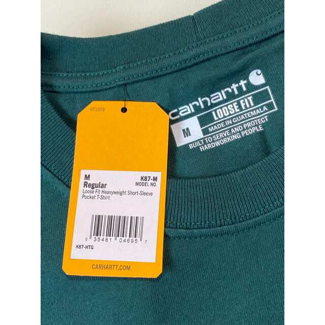 carhartt(カーハート)の新品 Carhartt カーハート 半袖 Tシャツ 緑 グリーン 無地 M メンズのトップス(Tシャツ/カットソー(半袖/袖なし))の商品写真