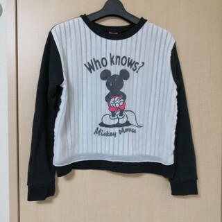 ディズニー(Disney)のミッキーマウス　長袖カットソー　イラスト　プリント　スウェット　160センチ(Tシャツ/カットソー)