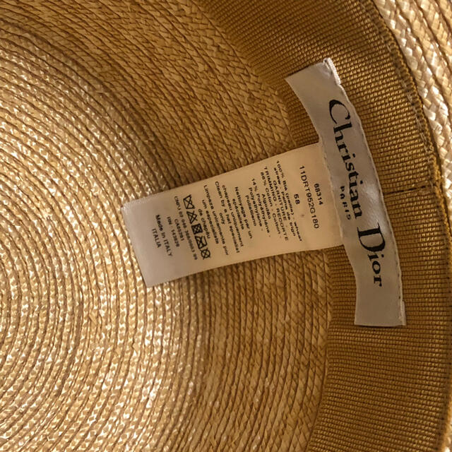 Christian Dior(クリスチャンディオール)のDIORRESORT ストロー ハット　ブルーリボン レディースの帽子(麦わら帽子/ストローハット)の商品写真