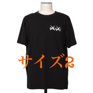 サカイ(sacai)のsacai x KAWS / Embroidery T-Shirt サイズ2(Tシャツ/カットソー(半袖/袖なし))