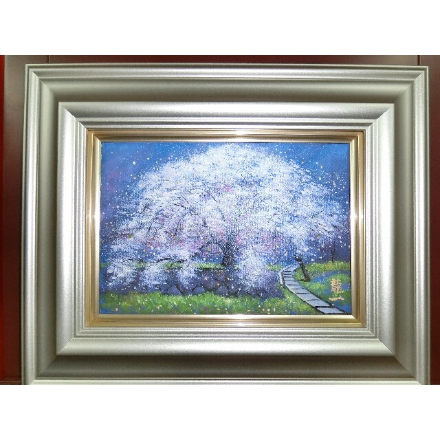 sale【ART】中垣龍一真筆(三春の滝桜)サムホール エンタメ/ホビーの美術品/アンティーク(絵画/タペストリー)の商品写真