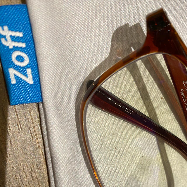 Zoff(ゾフ)のZoff ブルーライトカットメガネ　50%カット　squareブラウン レディースのファッション小物(サングラス/メガネ)の商品写真