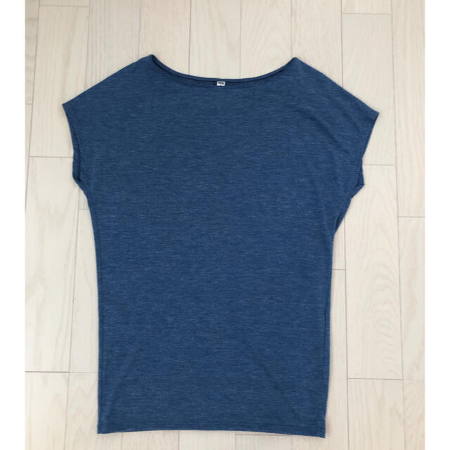 UNIQLO(ユニクロ)の半袖ロングTシャツ　ブルー レディースのトップス(Tシャツ(長袖/七分))の商品写真
