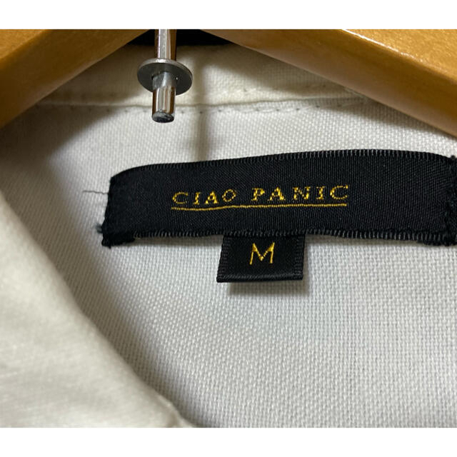 Ciaopanic(チャオパニック)のCIAOPANIC チャオパニックニット切替 ボタンダウン M グレー×白 メンズのトップス(シャツ)の商品写真