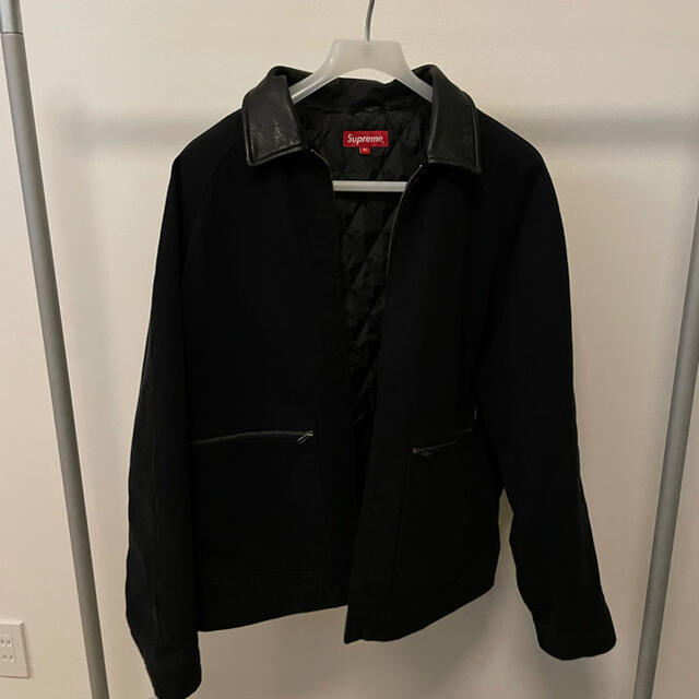 supreme leather collar work jacket