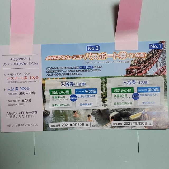 ナガシマスパーランド　パスポート券 チケットの施設利用券(遊園地/テーマパーク)の商品写真