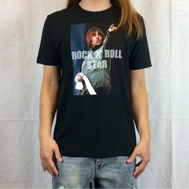 【オアシス】新品 Oasis リアム ギャラガー ブリットポップ 黒 Tシャツ