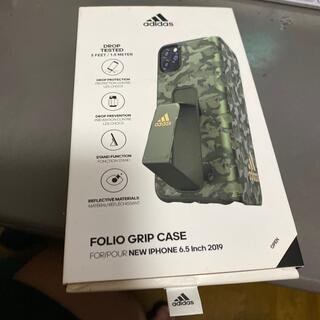 アディダス(adidas)のiPhone11promax用ケース　adidas カモ柄手帳型グリップ付き(iPhoneケース)